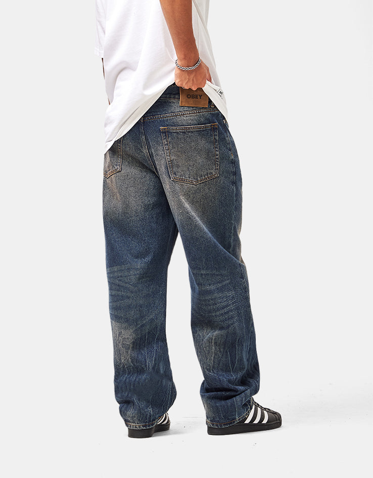 Obey Classic Baggy Denim - Oil Stained Indigo
