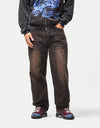 Obey Studded Boxcar Straight Leg Denim - Black Rust Wash