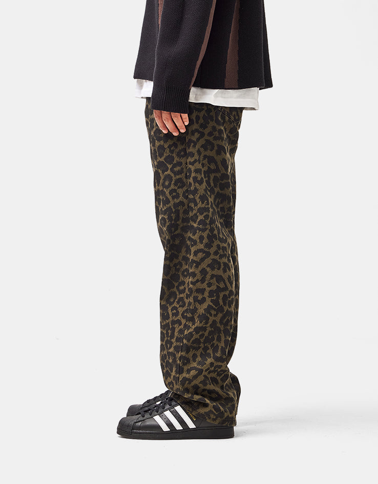 Obey Studded Boxcar Straight Leg Denim - Dark Leopard
