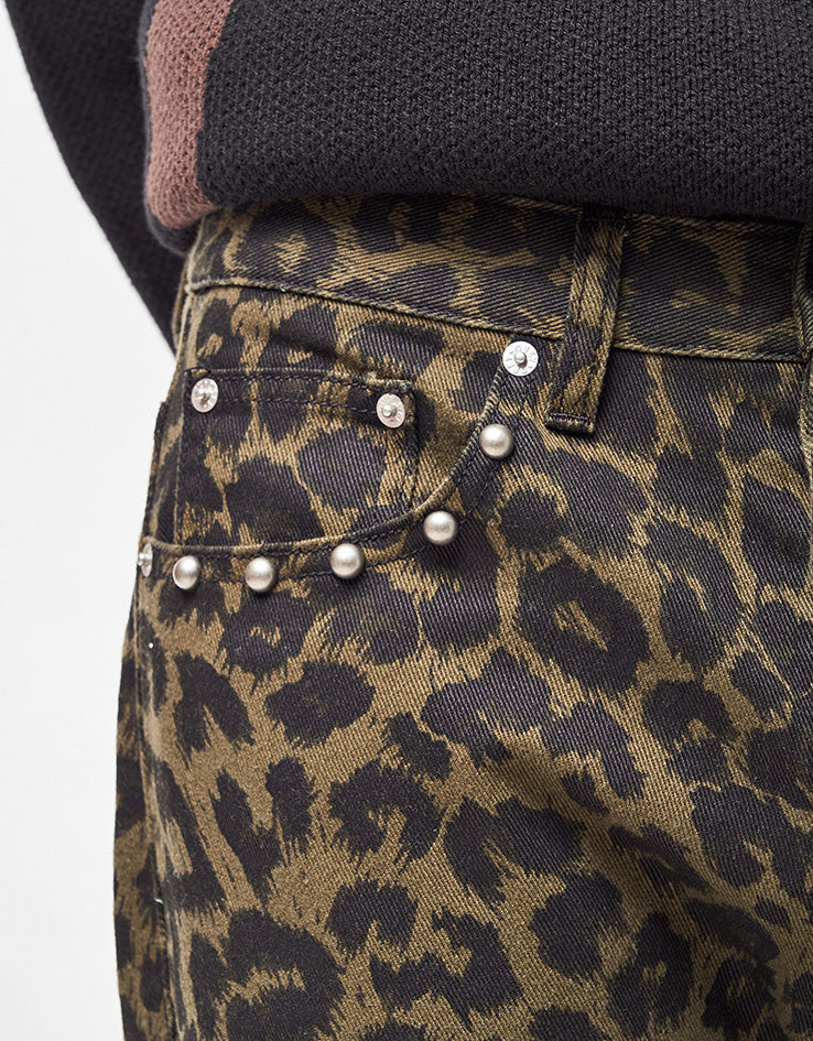 Obey Studded Boxcar Straight Leg Denim - Dark Leopard