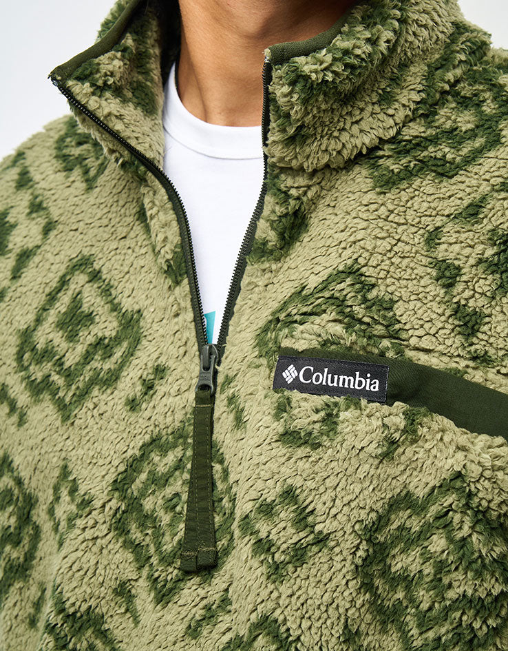 Columbia Rugged Ridge™ High Pile Half Zip Fleece - Stone Green Checked Out/Greenscape