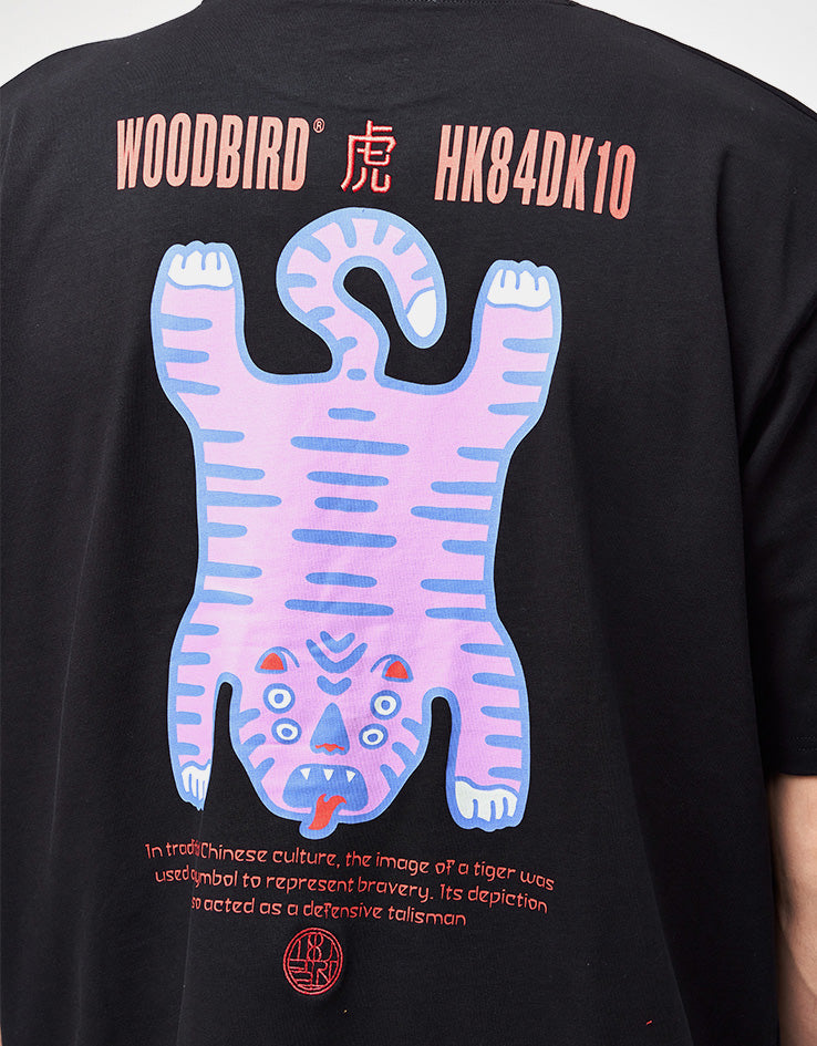 Woodbird Baine Tiger T-Shirt - Black