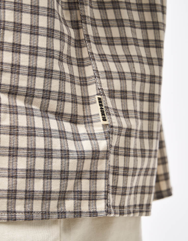 Woodbird Buzo EMB Check L/S Shirt - Off White