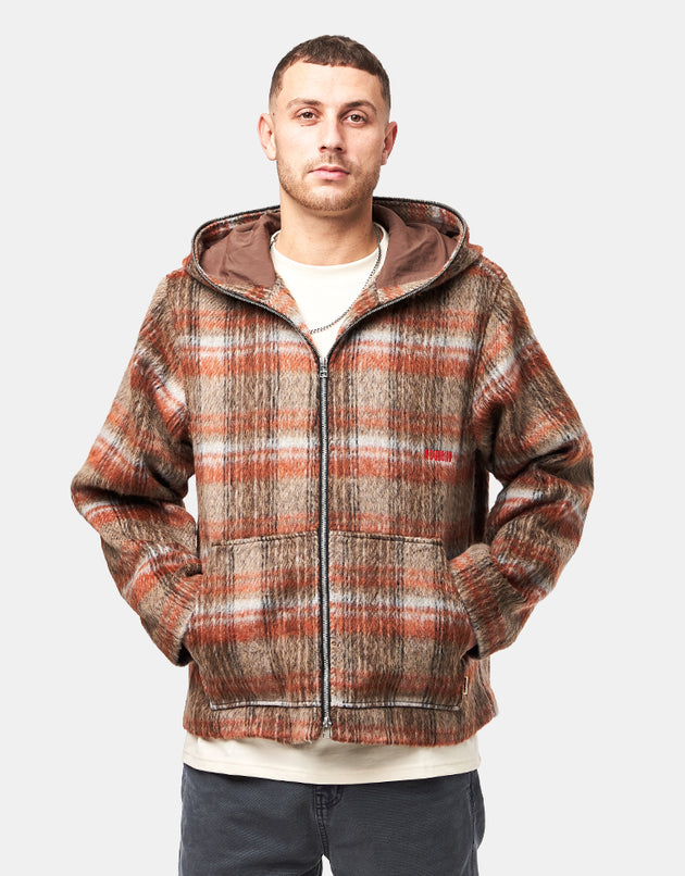 Woodbird Sheng Zip Hoodie Jacket - Burnt Red/Sand