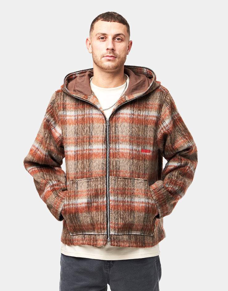 Woodbird Sheng Zip Hoodie Jacket - Burnt Red/Sand