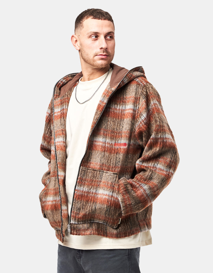 Woodbird Sheng Zip Hoodie Jacket - Burnt Red/Sand