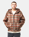 Woodbird Sheng Zip Hoodie Jacket - Burnt Red/Sand
