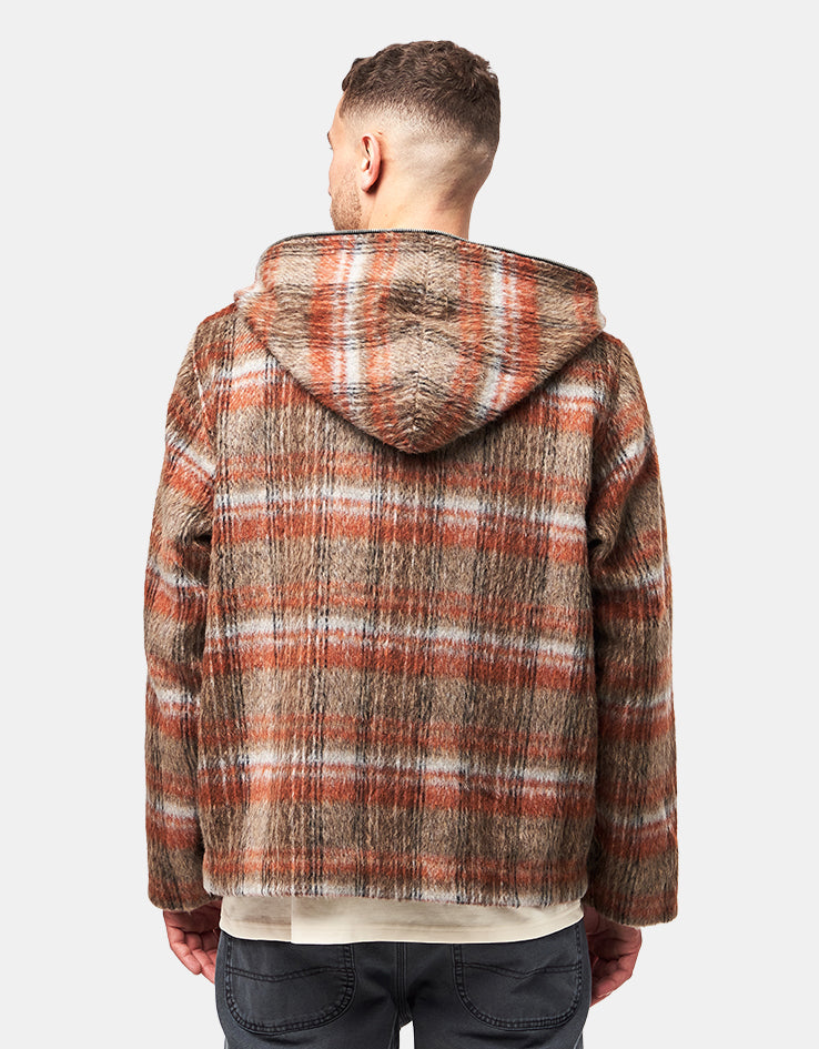 Woodbird Sheng Zip Hoodie Jacket - Burnt Red/Sand
