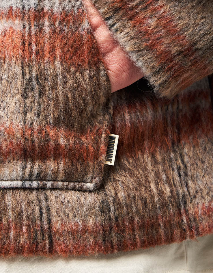 Woodbird Sheng Zip Hoodie Jacket - Burnt Red/Sand