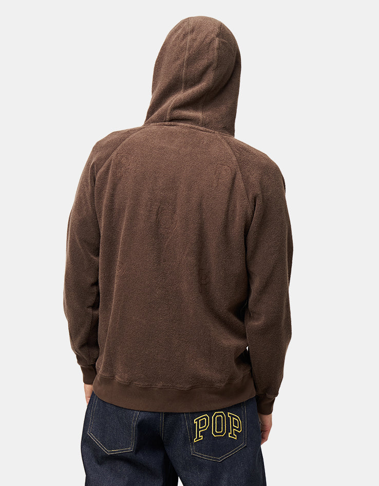 Pop Trading Company Outlined Logo Terry Pullover Hoodie - Delicioso
