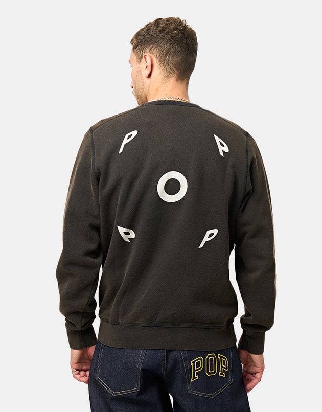 Pop Trading Company Fish Eye Crewneck Sweat - Washed Black