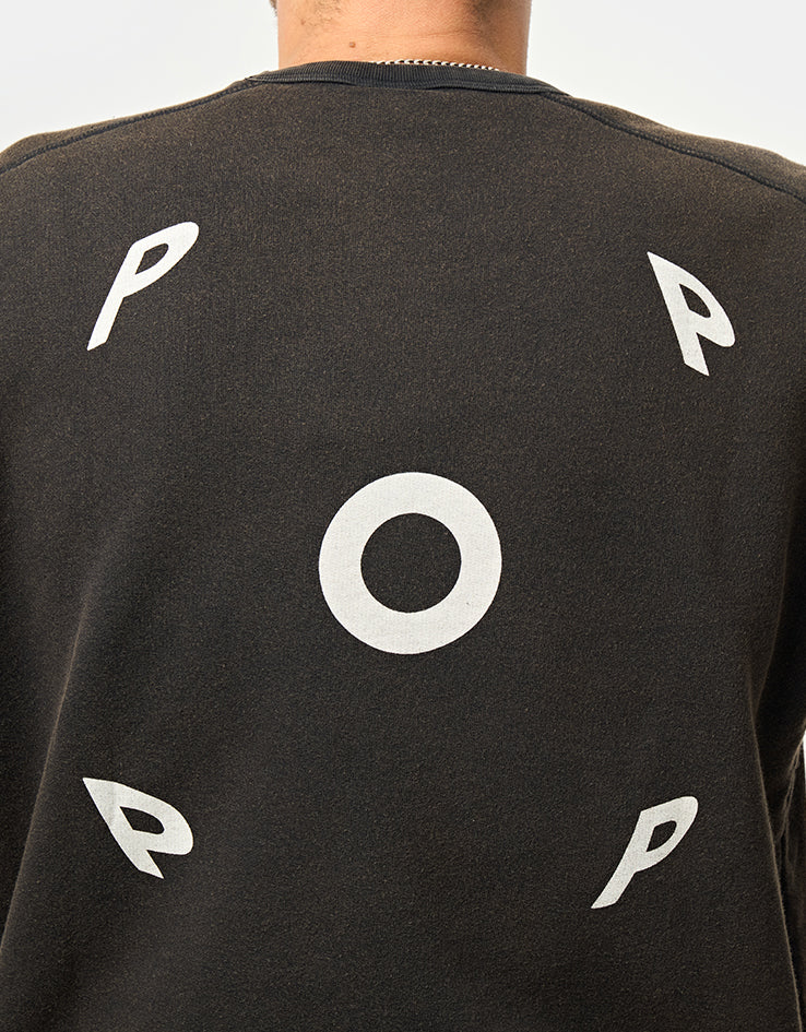 Pop Trading Company Fish Eye Crewneck Sweat - Washed Black