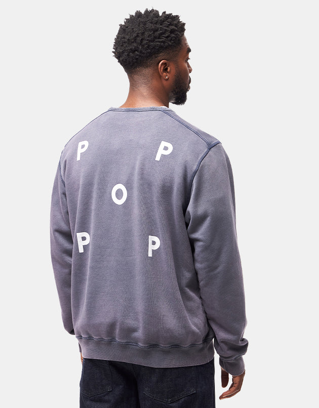 Pop Trading Company Logo Crewneck Sweat - Washed Navy