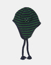 Pop Trading Company Reversible Earflap Beanie - Navy/Juniper