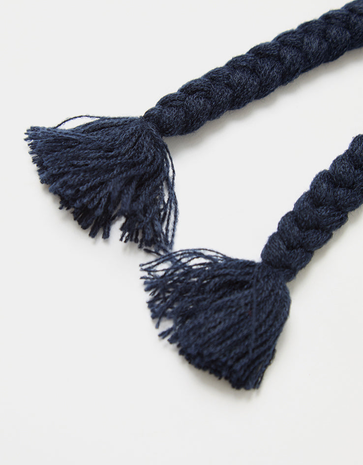 Pop Trading Company Reversible Earflap Beanie - Navy/Juniper
