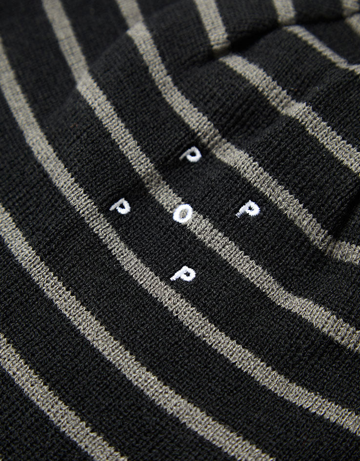 Pop Trading Company Reversible Earflap Beanie - Black/Charcoal