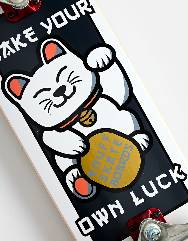 Enuff Lucky Cat Complete White Skateboard - 8"