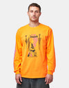 Dungeon Spell Caster L/S T-Shirt - Neon Orange