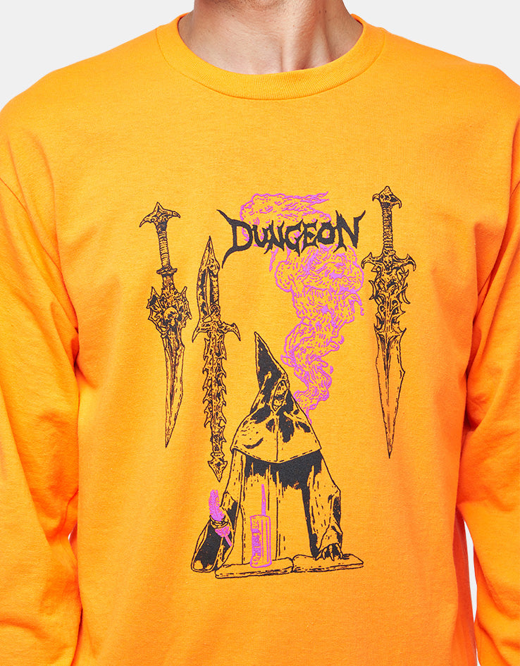 Dungeon Spell Caster L/S T-Shirt - Neon Orange