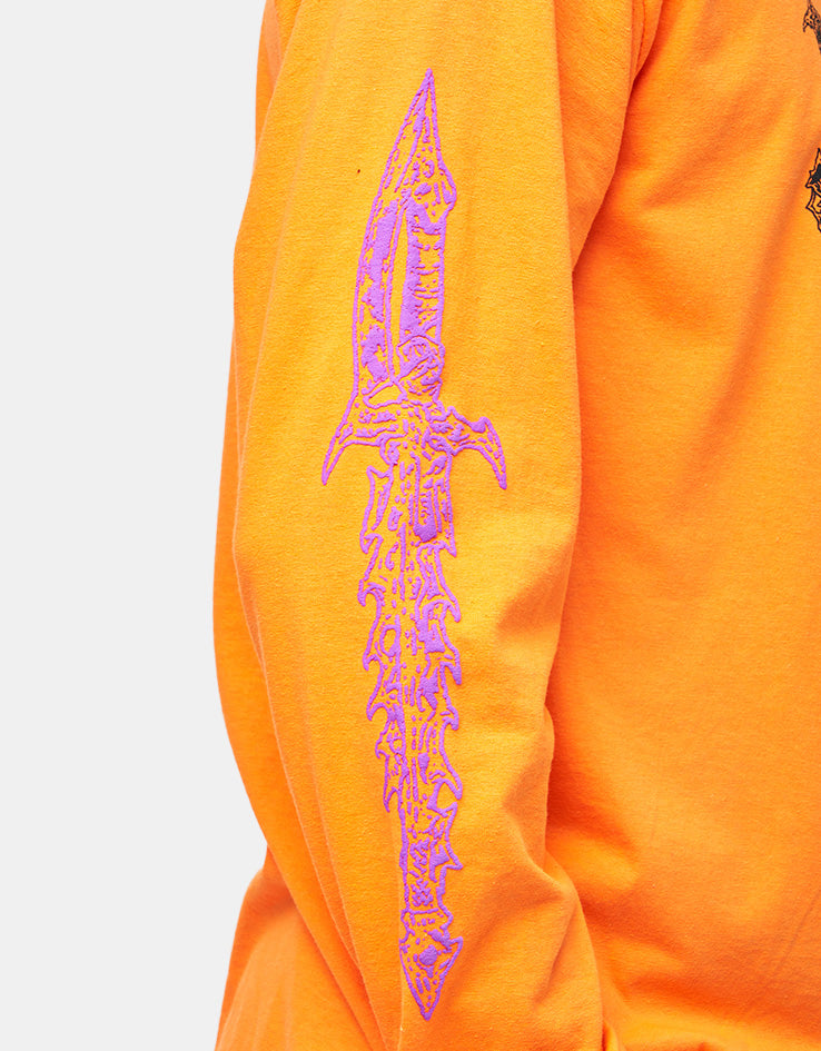 Dungeon Spell Caster L/S T-Shirt - Neon Orange