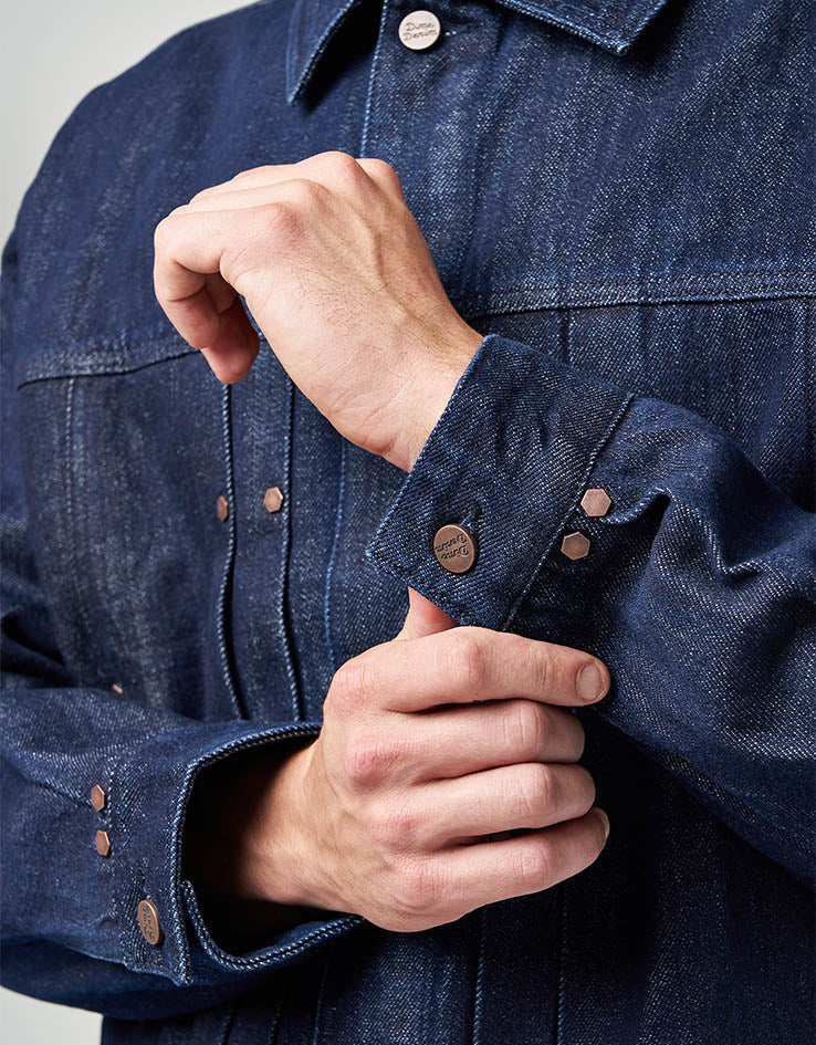 Dime MTL Pleated Denim Jacket - Indigo