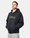 Dime MTL Distressed Terry Zip Hoodie - Acid Black