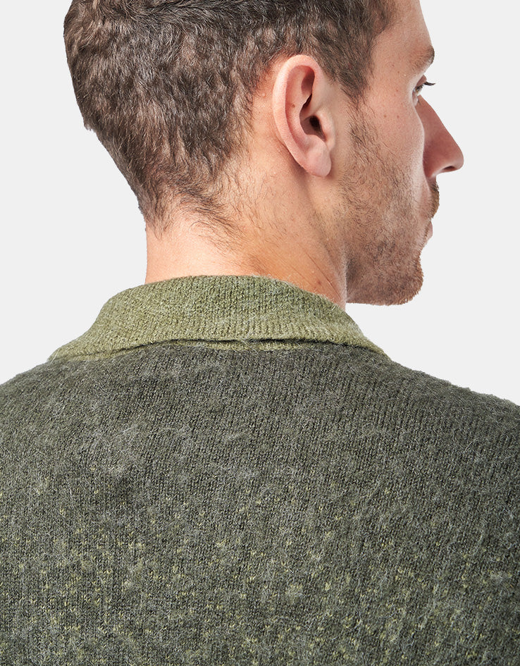 Dime MTL Mohair Double Zip Knit - Forest
