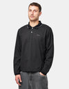 Dime MTL Jacquard L/S Polo - Black