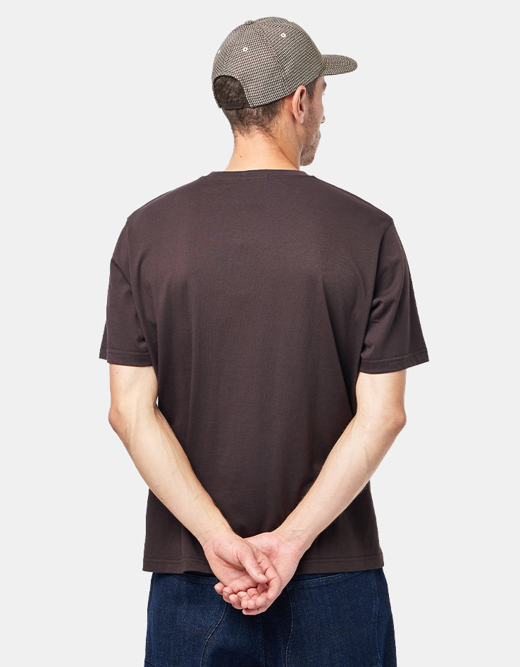Dime MTL Fine Lines T-Shirt - Dark Brown