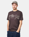 Dime MTL Fine Lines T-Shirt - Dark Brown