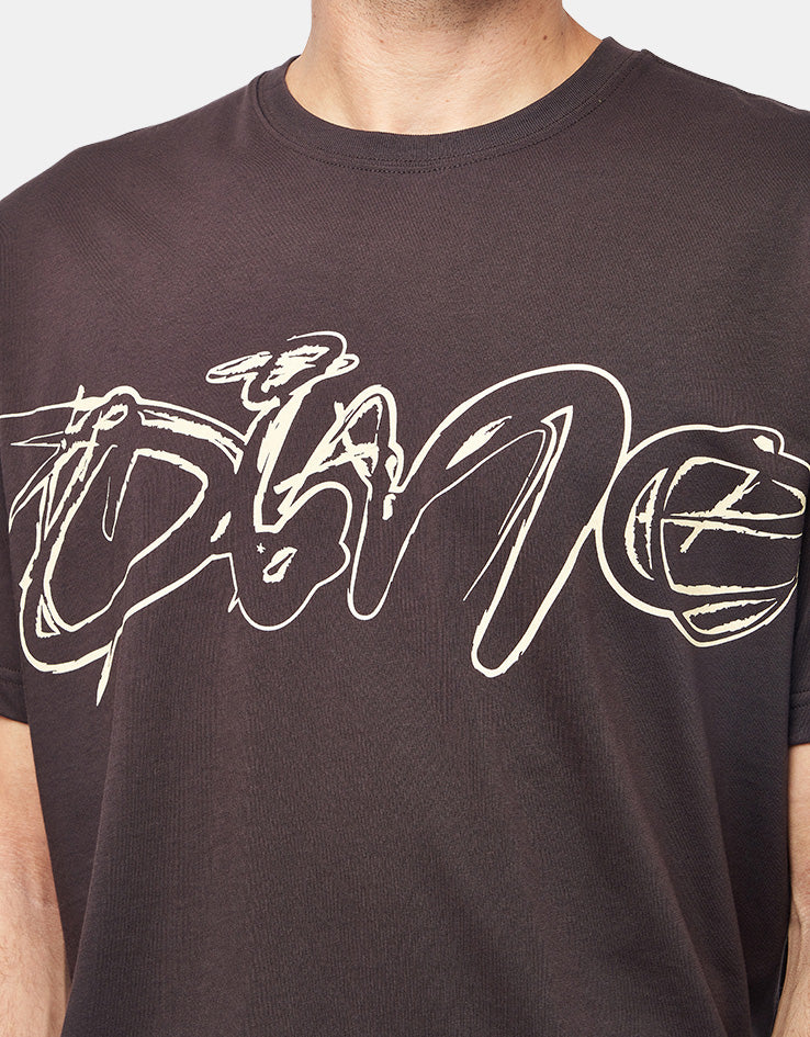 Dime MTL Fine Lines T-Shirt - Dark Brown