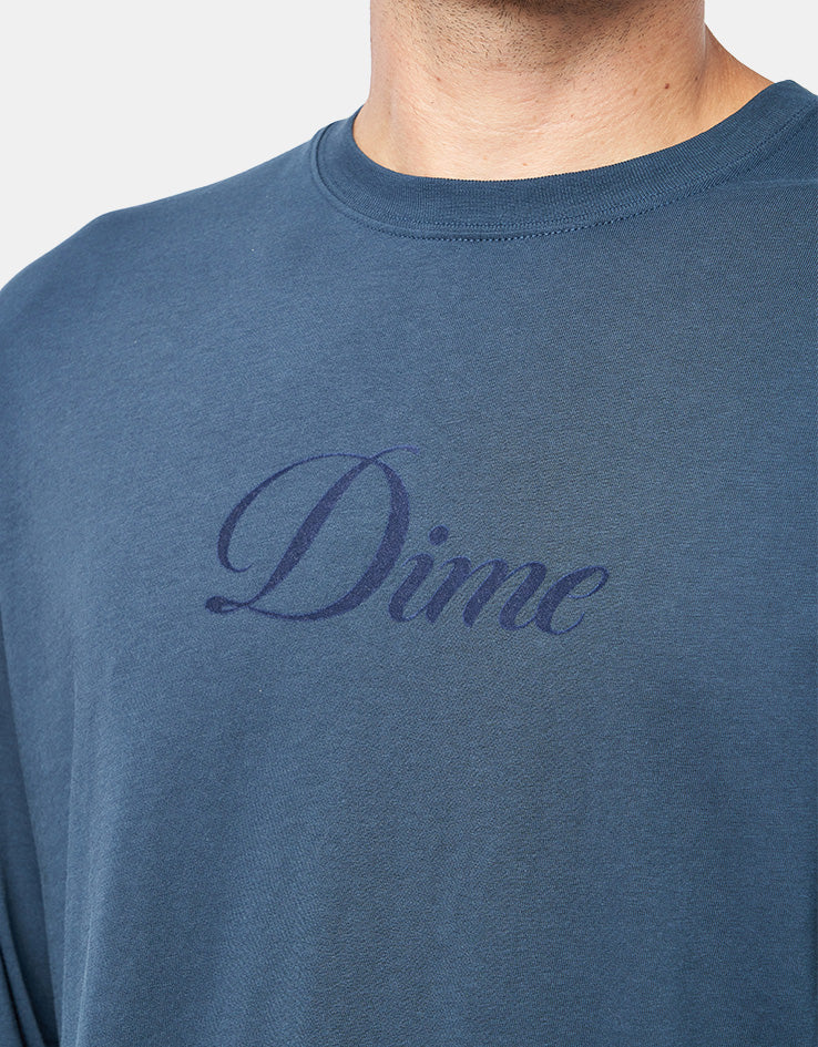 Dime MTL Cursive L/S T-Shirt - Navy