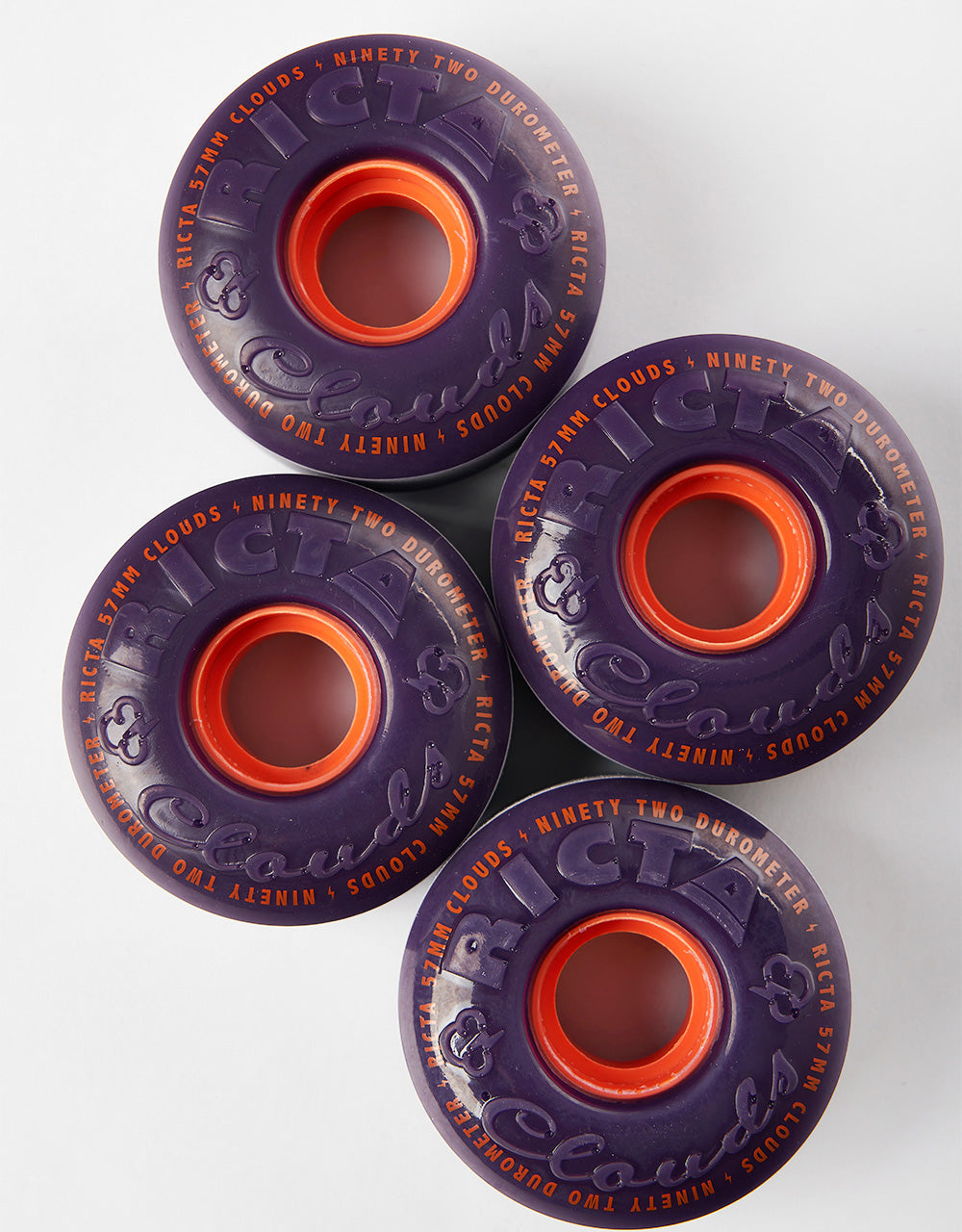 Ricta Clouds Purple 92a Skateboard Wheels - 57mm