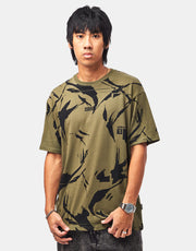 Addict x SHE One Camo AOP T-Shirt - Olive/Black