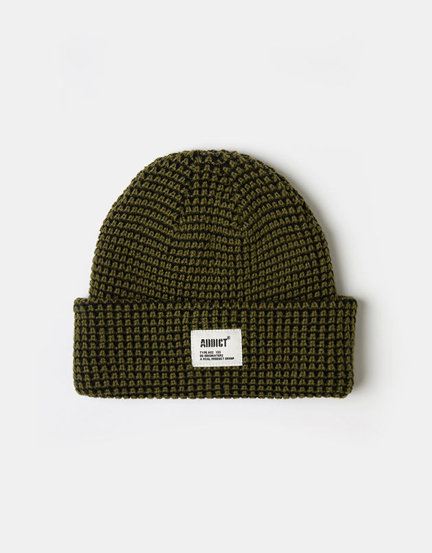 Addict Patch Fold Beanie - Olive