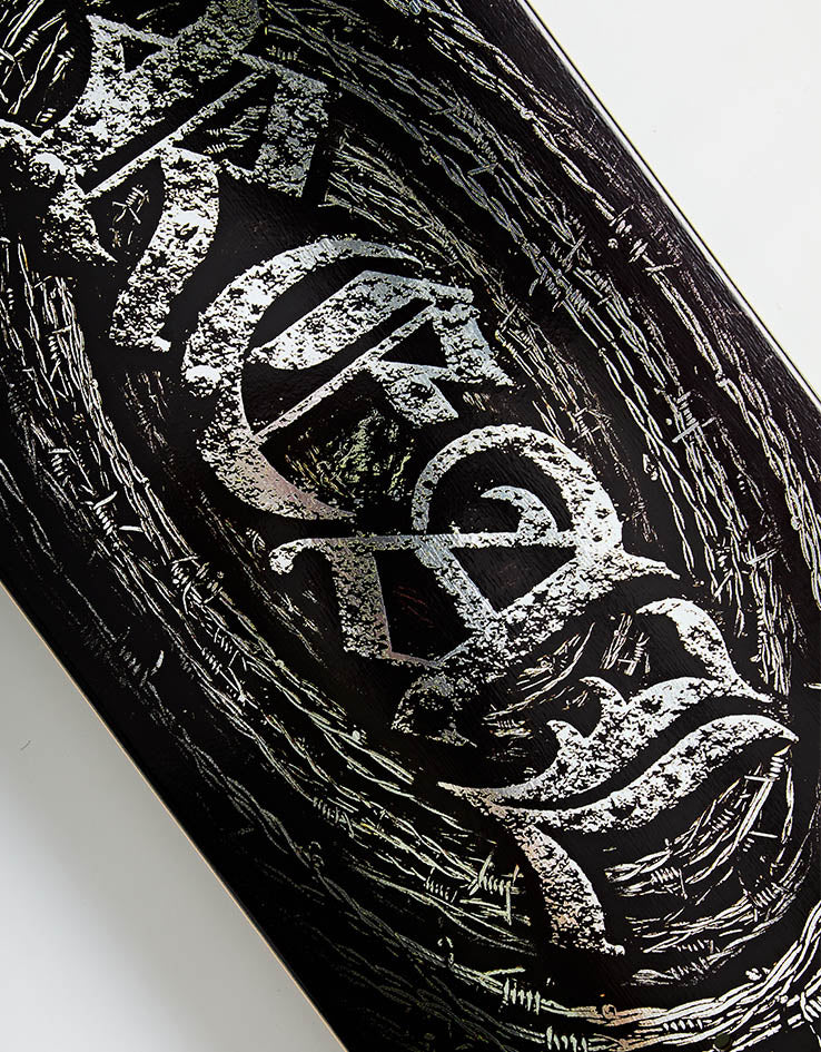 Real Barbed Wire Foil Oval Skateboard Deck - 8.5"