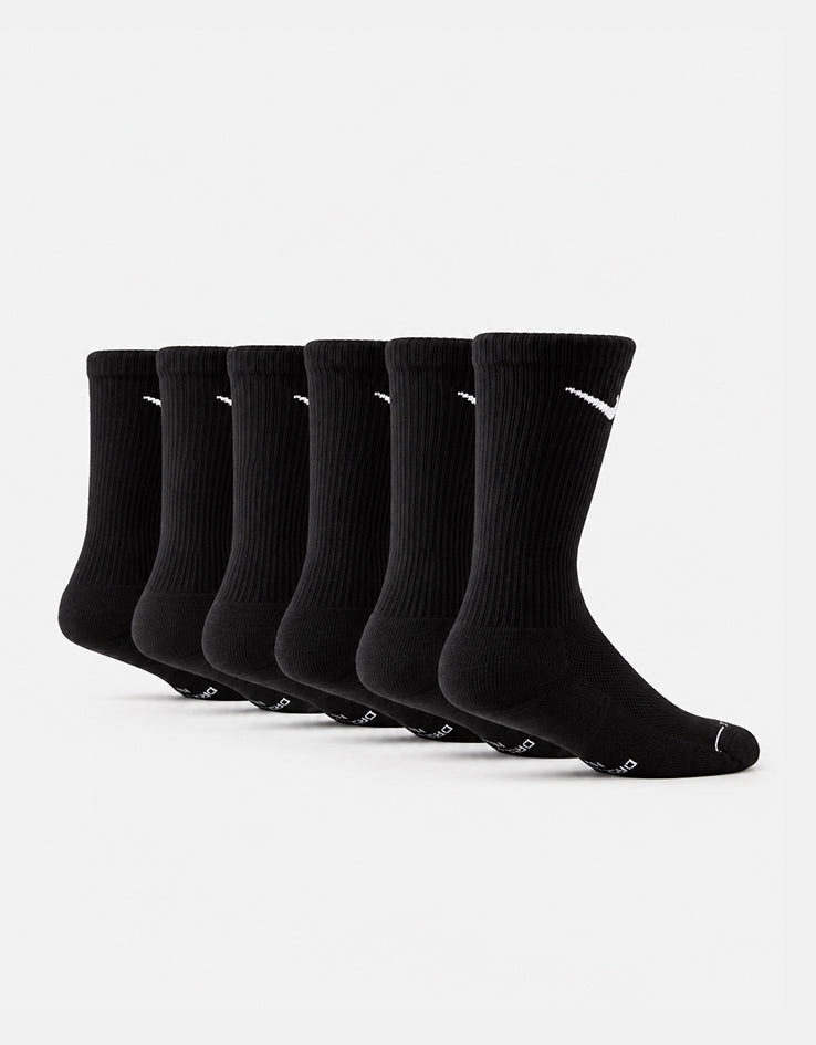 Nike Everyday Elevated 6 Pack Crew Socks - Black/White