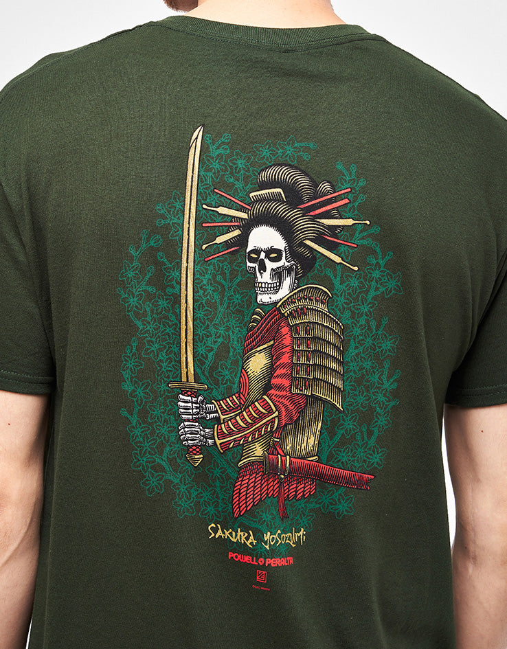 Powell Peralta Sakura Yosozumi Onna Bugeisha T-Shirt - Forest Green