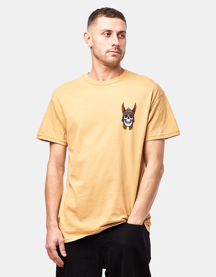 Powell Peralta Andy Anderson Skull T-Shirt - Old Gold