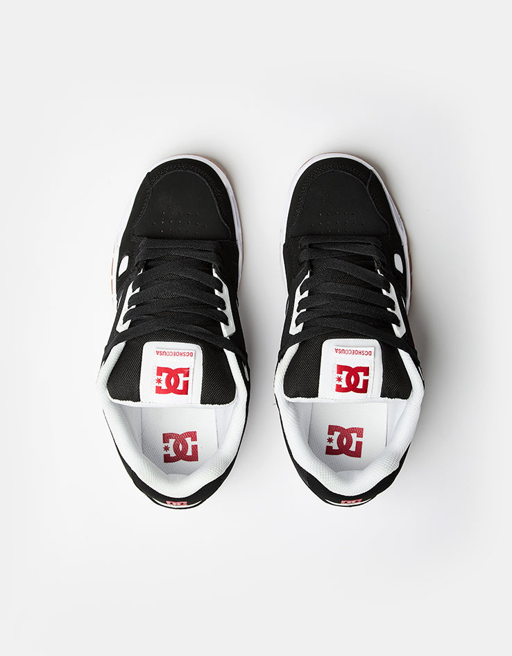DC Stag Skate Shoes - Black/White/Red