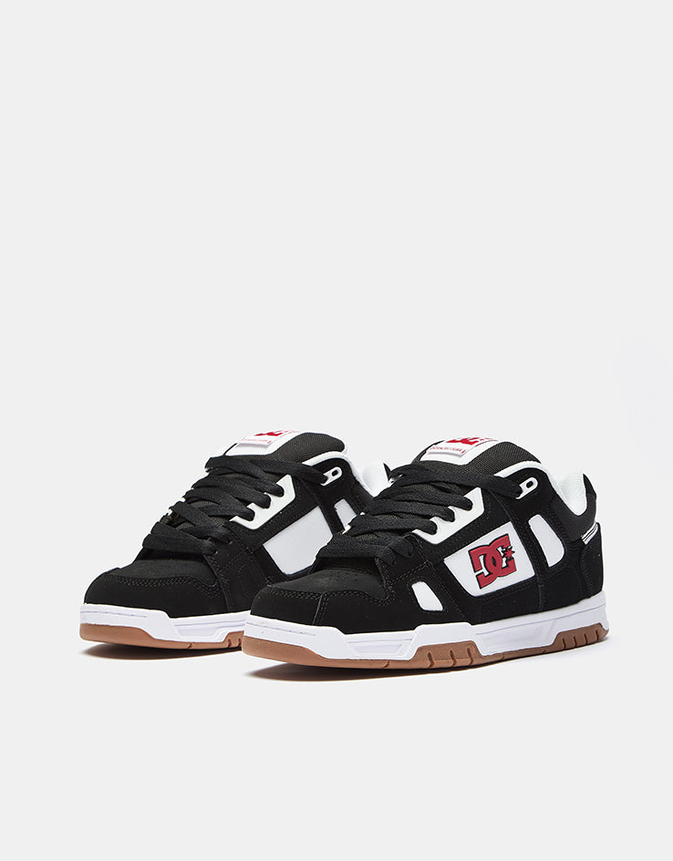 DC Stag Skate Shoes - Black/White/Red