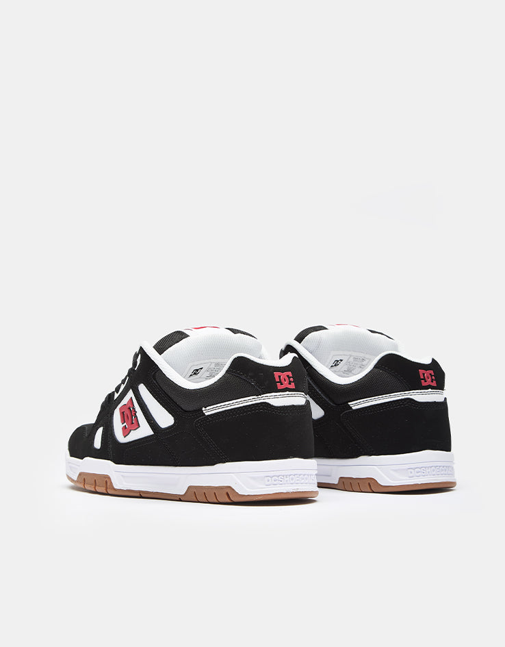 DC Stag Skate Shoes - Black/White/Red