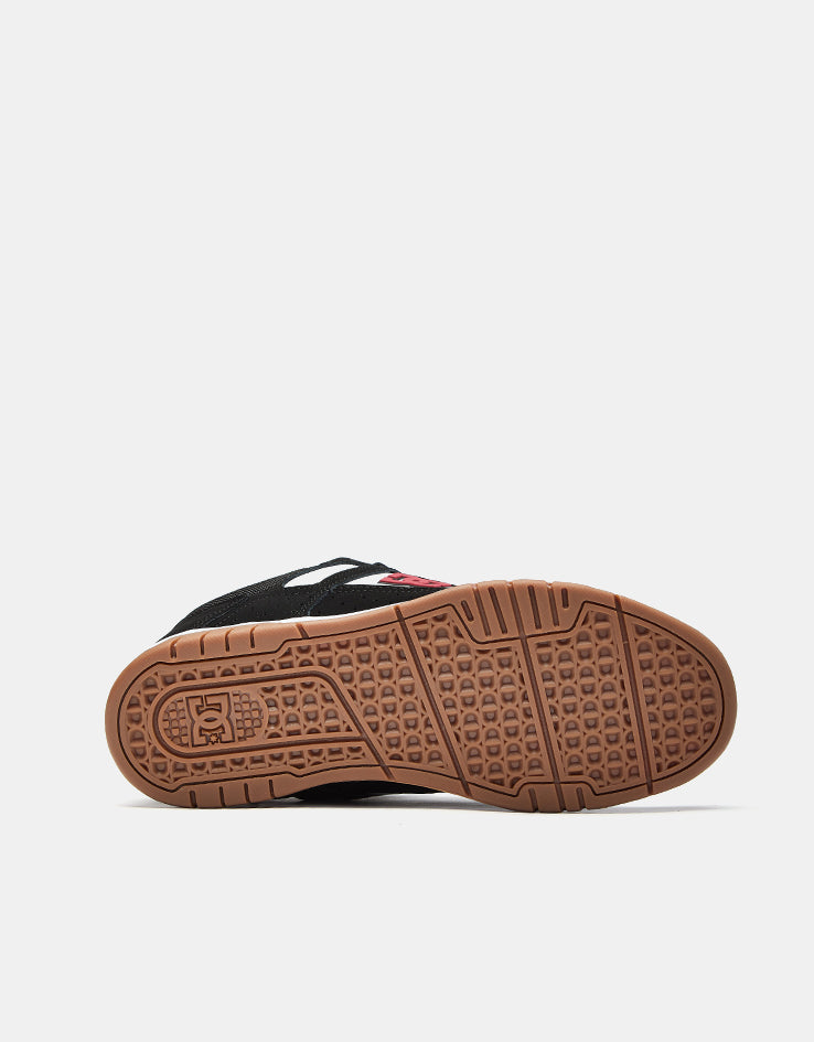DC Stag Skate Shoes - Black/White/Red