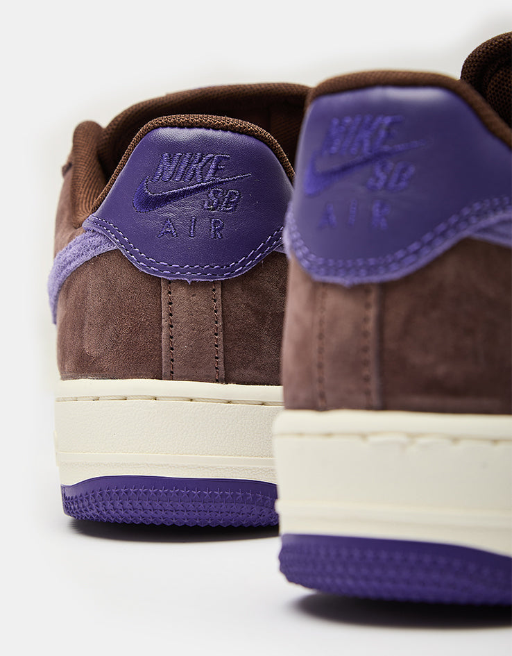 Nike SB 'Ben G' Air Force 1 SE Skate Shoes - Lt Chocolate/Court Purple-Sail