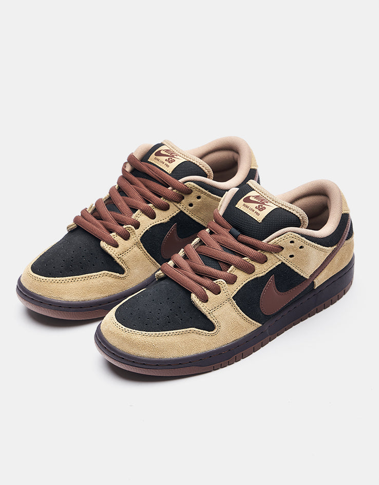 Nike SB Dunk Low Pro Skate Shoes - Filbert/Lt Chocolate-Black-Burgundy