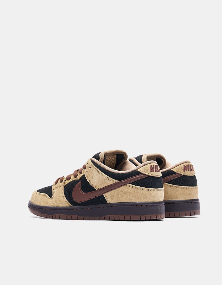 Nike SB Dunk Low Pro Skate Shoes - Filbert/Lt Chocolate-Black-Burgundy