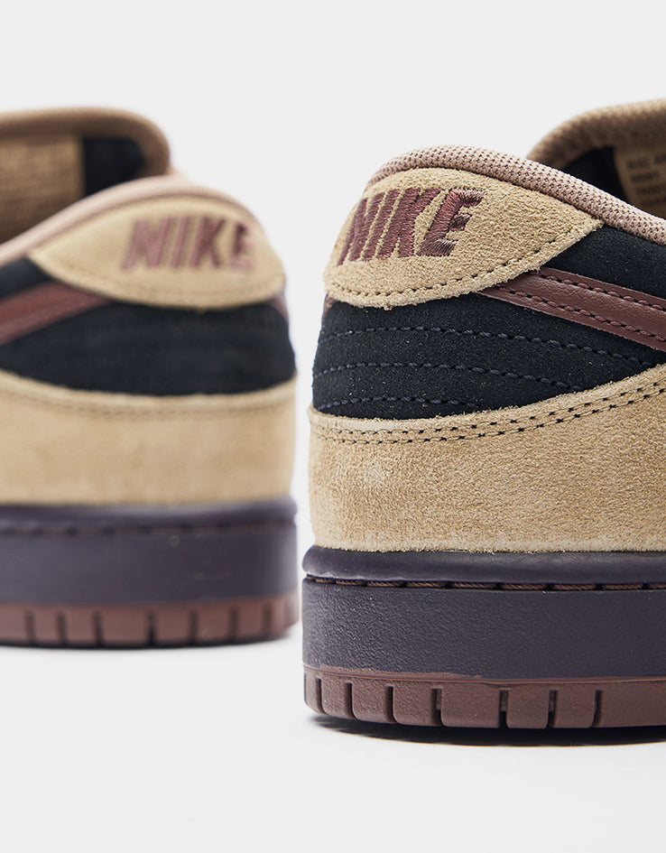 Nike SB Dunk Low Pro Skate Shoes - Filbert/Lt Chocolate-Black-Burgundy