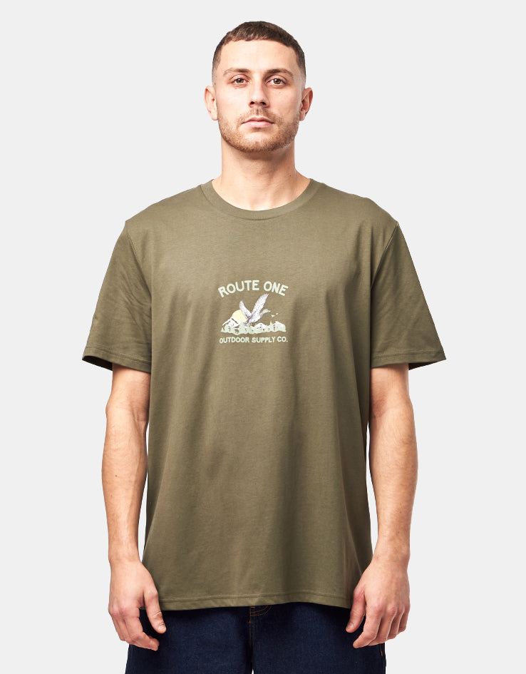 Route One Mallard Organic T-Shirt - Khaki