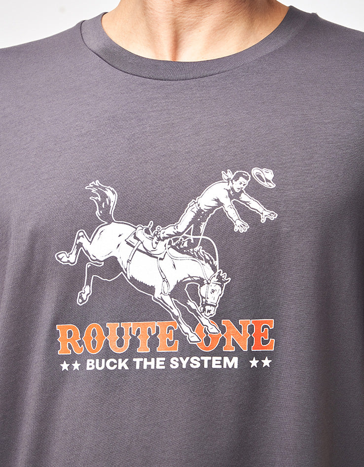 Route One Buck Organic T-Shirt - Anthracite