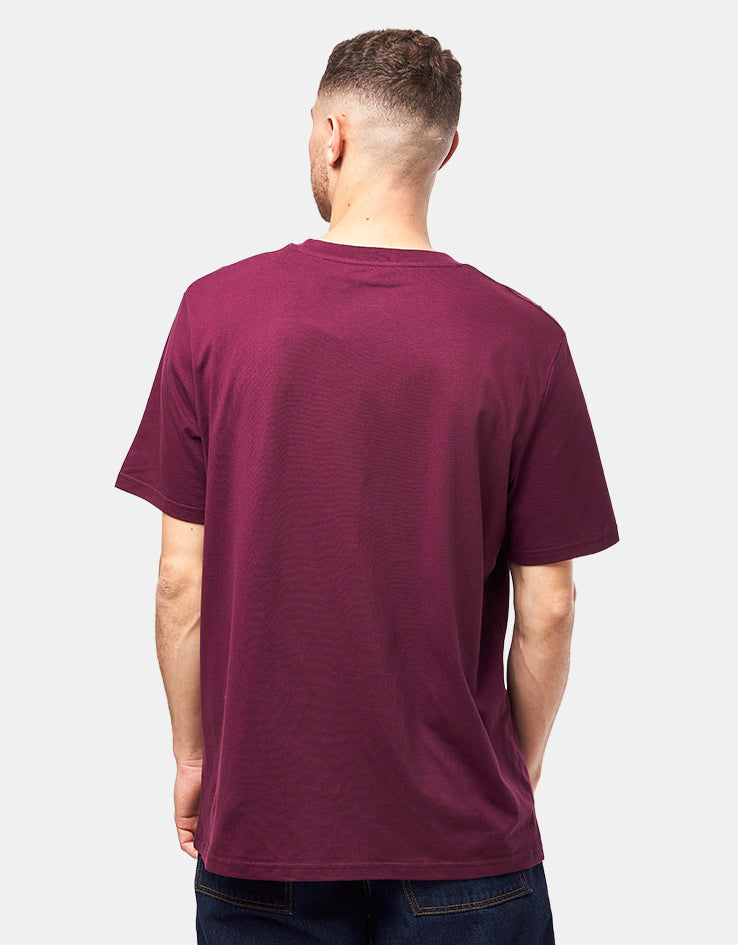 Route One Tiger Head Organic T-Shirt - Deep Plum